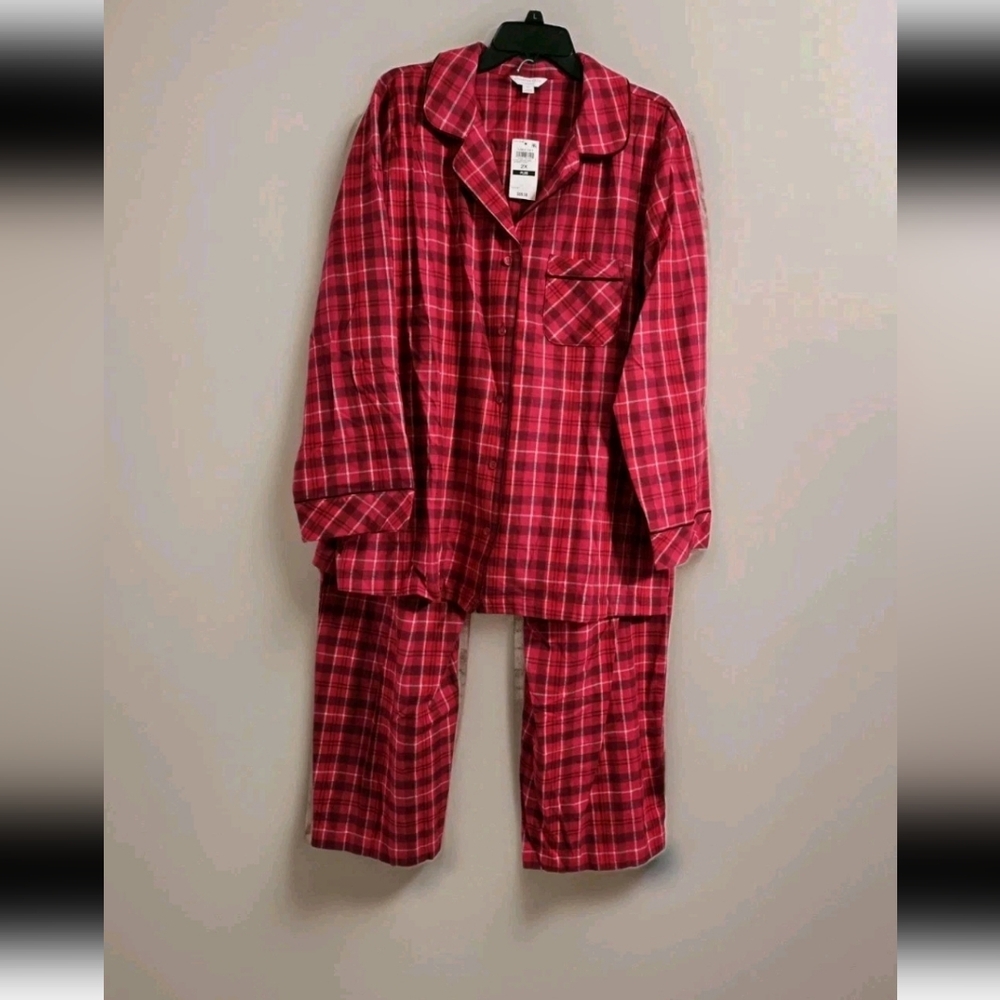 Charter Club Womens 100% Cotton Plus Size Pajama Set Plaid 2X Nwt - Picture 2 of 6